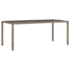 Grauer Gartentisch Teodosea 190x90x75cm (Polyrattan)