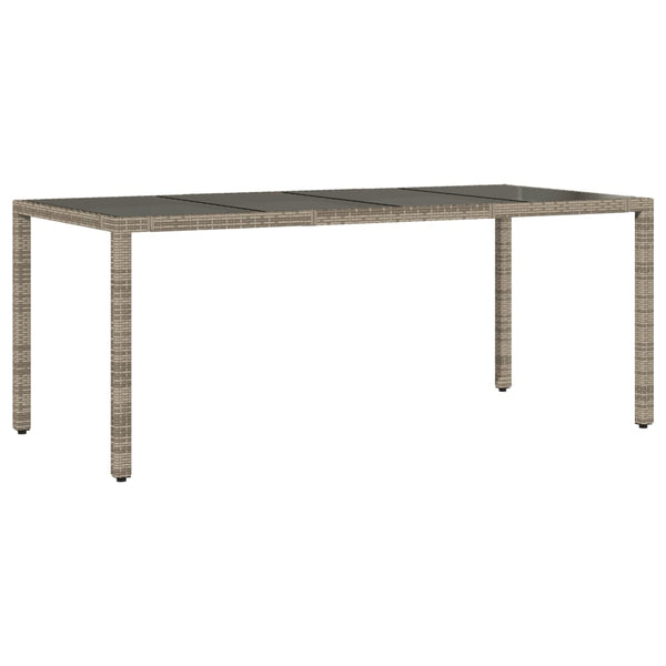Grauer Gartentisch Teodosea 190x90x75cm (Polyrattan)