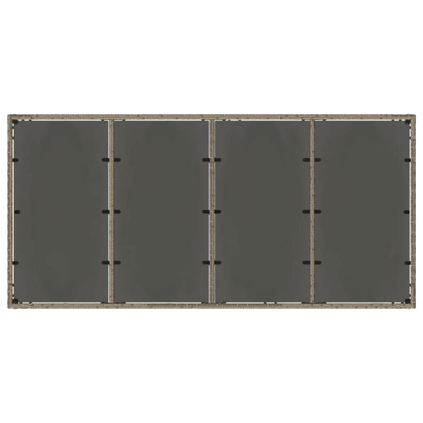 Grauer Gartentisch Teodosea 190x90x75cm (Polyrattan)
