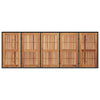 Schwarzer Gartentisch mit Akazienholzplatte Teodosea 240x90x75cm (Polyrattan)