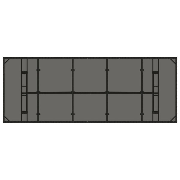 Schwarzer Gartentisch Teodosea 240x90x75cm (Polyrattan)