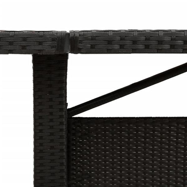 Schwarzer Gartentisch Teodosea 240x90x75cm (Polyrattan)
