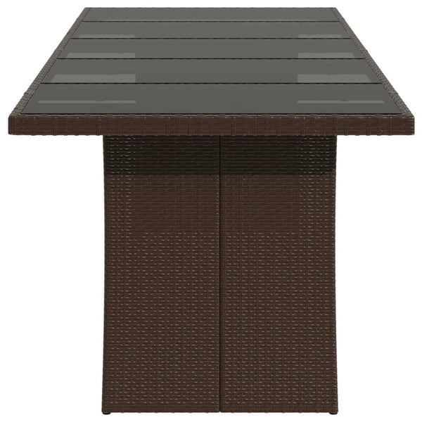 Ruskea puutarhapöytä Teodosea 240x90x75cm (polyrottinki)