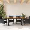 Schwarzer Gartentisch Akazie Tischplatte Naica 190x80x75cm (Polyrattan)