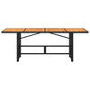 Schwarzer Gartentisch Akazie Tischplatte Naica 190x80x75cm (Polyrattan)