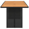 Schwarzer Gartentisch Akazie Tischplatte Naica 190x80x75cm (Polyrattan)