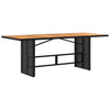Schwarzer Gartentisch Akazie Tischplatte Naica 190x80x75cm (Polyrattan)