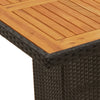 Schwarzer Gartentisch Akazie Tischplatte Naica 190x80x75cm (Polyrattan)