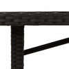 Schwarzer Gartentisch Akazie Tischplatte Naica 190x80x75cm (Polyrattan)