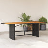 Schwarzer Gartentisch Akazie Tischplatte Naica 190x80x75cm (Polyrattan)