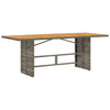 Grauer Gartentisch Akazie Tischplatte Naica 190x80x75cm (Polyrattan)