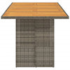 Grauer Gartentisch Akazie Tischplatte Naica 190x80x75cm (Polyrattan)
