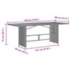 Grauer Gartentisch Akazie Tischplatte Naica 190x80x75cm (Polyrattan)