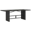 Schwarzer Gartentisch mit Glasplatte Naica 190x80x75cm (Polyrattan)