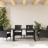 Schwarzer Gartentisch mit Glasplatte Naica 190x80x75cm (Polyrattan)