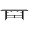 Schwarzer Gartentisch mit Glasplatte Naica 190x80x75cm (Polyrattan)