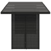 Schwarzer Gartentisch mit Glasplatte Naica 190x80x75cm (Polyrattan)