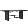 Schwarzer Gartentisch mit Glasplatte Naica 190x80x75cm (Polyrattan)