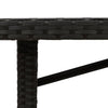 Schwarzer Gartentisch mit Glasplatte Naica 190x80x75cm (Polyrattan)