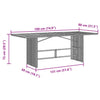 Schwarzer Gartentisch mit Glasplatte Naica 190x80x75cm (Polyrattan)