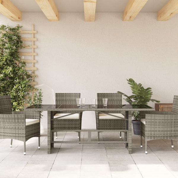 Grauer Gartentisch Naica 190x80x75cm (Polyrattan)