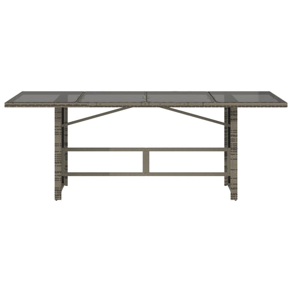Grauer Gartentisch Naica 190x80x75cm (Polyrattan)