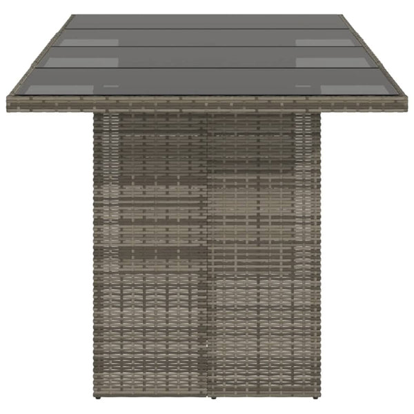 Grauer Gartentisch Naica 190x80x75cm (Polyrattan)