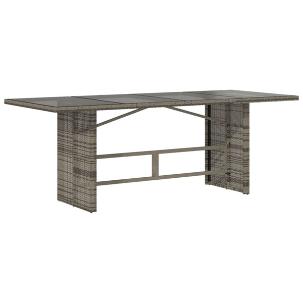 Grauer Gartentisch Naica 190x80x75cm (Polyrattan)