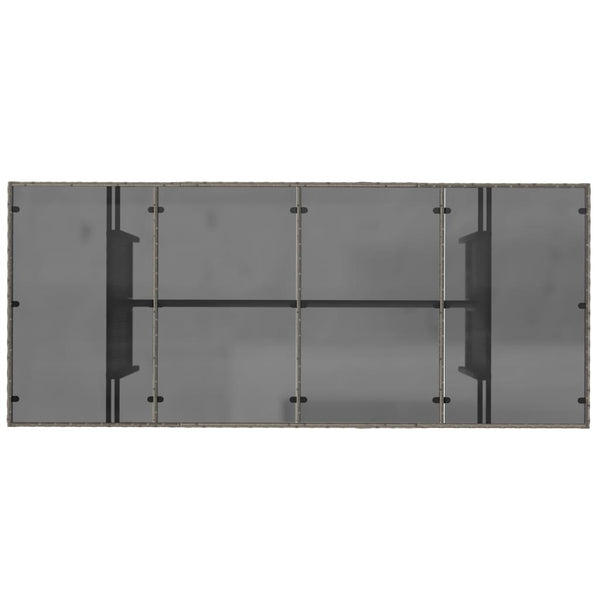 Grauer Gartentisch Naica 190x80x75cm (Polyrattan)