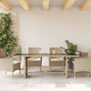 Beige puutarhapöytä Naica 190x80x75cm (polyrottinki)
