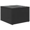 Schwarzer Gartentisch Tarabega 55x55x37cm (Polyrattan mit Glasplatte)