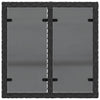 Schwarzer Gartentisch Tarabega 55x55x37cm (Polyrattan mit Glasplatte)