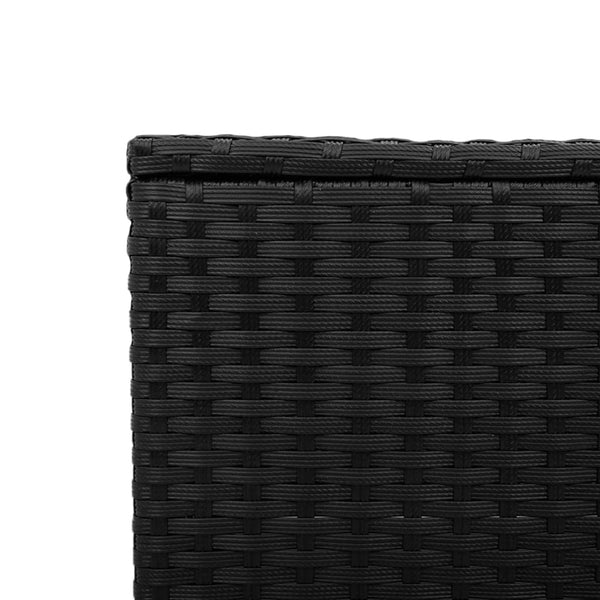 Schwarzer Gartentisch Tarabega 55x55x37cm (Polyrattan mit Glasplatte)