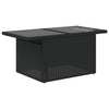 Schwarzer Gartentisch mit Glasplatte Dorus 100x55x73cm (Polyrattan)