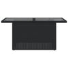 Schwarzer Gartentisch mit Glasplatte Dorus 100x55x73cm (Polyrattan)