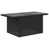 Schwarzer Gartentisch mit Glasplatte Dorus 100x55x73cm (Polyrattan)