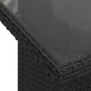 Schwarzer Gartentisch mit Glasplatte Dorus 100x55x73cm (Polyrattan)