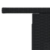 Schwarzer Gartentisch mit Glasplatte Dorus 100x55x73cm (Polyrattan)