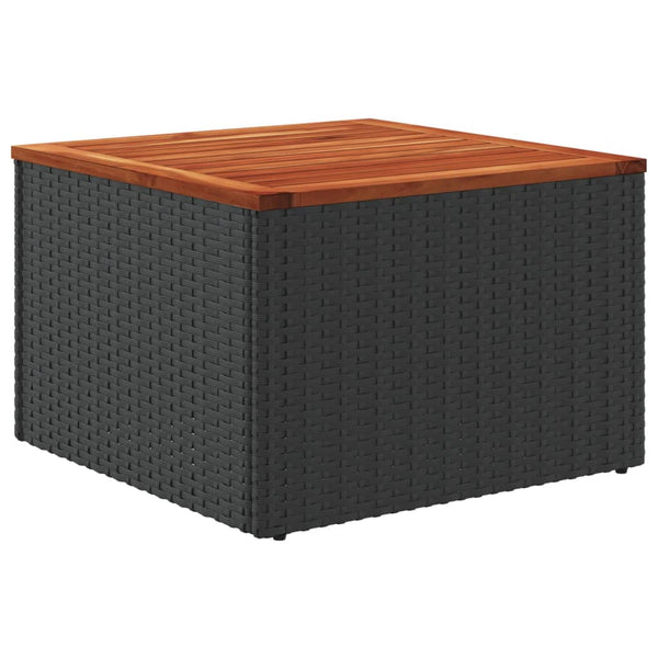 Musta puutarhapöytä Tarabega 55x55x37cm (polyrottinki ja akasiapuu)