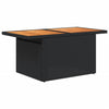 Schwarzer Gartentisch Dorus 100x55x73cm (Polyrattan und Akazienholz)