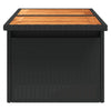 Schwarzer Gartentisch Dorus 100x55x73cm (Polyrattan und Akazienholz)