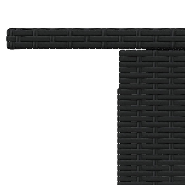 Schwarzer Gartentisch Dorus 100x55x73cm (Polyrattan und Akazienholz)