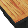 Schwarzer Gartentisch Dorus 100x55x73cm (Polyrattan und Akazienholz)