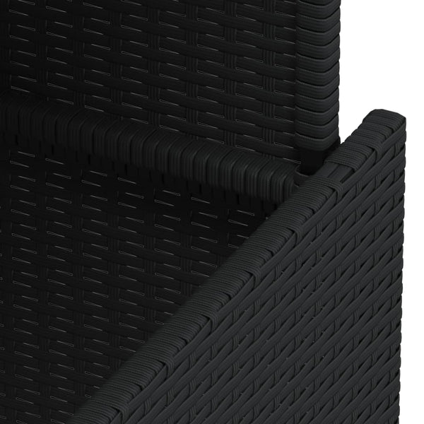 Schwarzer Gartentisch Dorus 100x55x73cm (Polyrattan und Akazienholz)