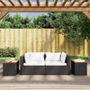 Schwarze Beistelltische Azimussan 55x34x37cm (2 Stück Polyrattan Holz)