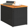 Schwarze Beistelltische Azimussan 55x34x37cm (2 Stück Polyrattan Holz)