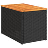 Schwarze Beistelltische Azimussan 55x34x37cm (2 Stück Polyrattan Holz)