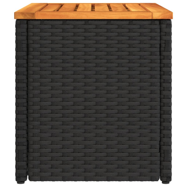 Schwarze Beistelltische Azimussan 55x34x37cm (2 Stück Polyrattan Holz)