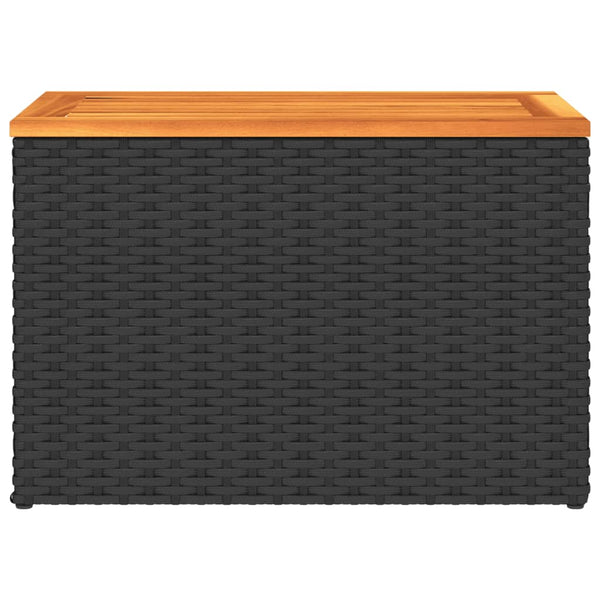 Schwarze Beistelltische Azimussan 55x34x37cm (2 Stück Polyrattan Holz)