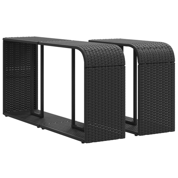 Schwarze Ablageregale Parmenia (2 Stk. Polyrattan)